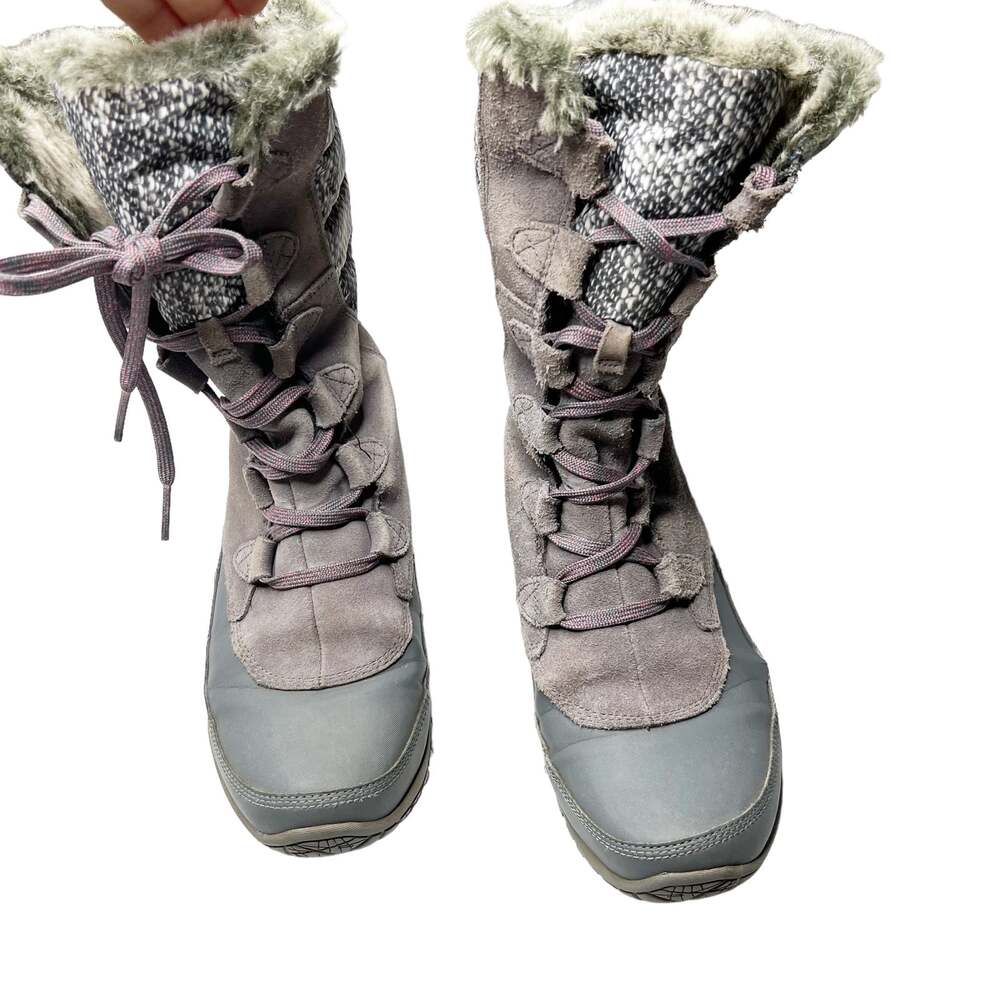 The North Face Nuptse Purna Boot Women's Faux Fur Lace Up Winter Boots Size 8
